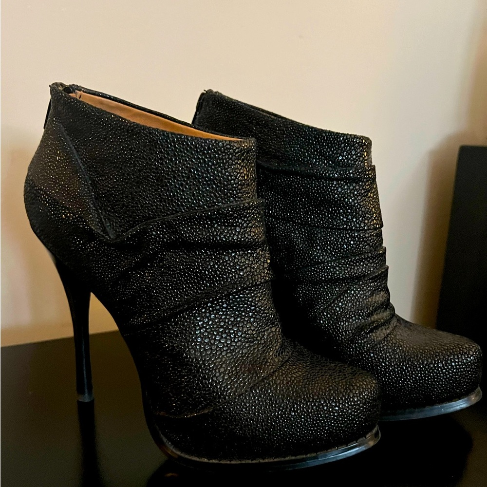 Textured Stiletto Booties